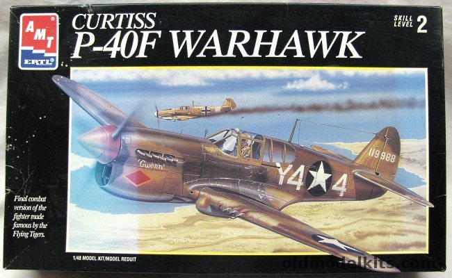 AMT 1/48 Curtiss P-40F Warhawk - USAAF 'Gwenn' 315 Sq 324 FG North Africa Lt. Richard W. lander 1943 / USAAF 'Grim Rip' 65 Sq 57 FG North Africa 211 Group Desert Air Force RAF, 8795 plastic model kit